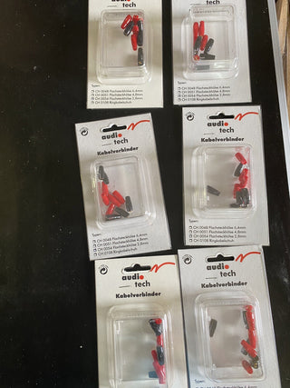 6 Packungen Flachsteckhülsen Audio Tech 2,8 mm0