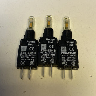 3x  ZB6EB4B Lampenfassung, ZB6, rot Integral LED, 12-24 V2