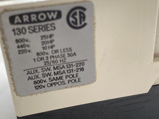 Arrow Hart MSA130-219 Motorstarter Schütz 20HP 15kW 380/440V – Gebraucht6
