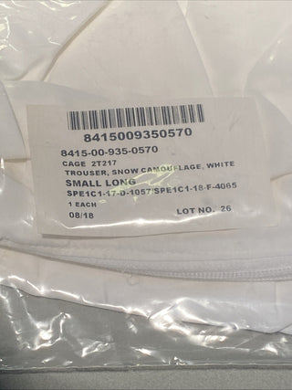 US ARMY Snow Camo Überhose 8415-00-935-0570 weiß gr small long