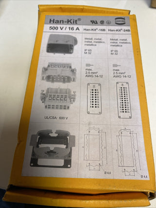 HARTING HAN 24B Schwere Steckverbinder Steckverbindersatz 24+PE-polig, 500 V / 11