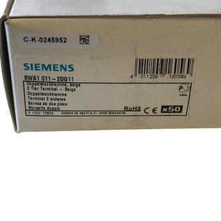 Siemens 8WA1011-2DG11 Doppelstockklemme 2-pol 6,5mm Gr.4 neu1