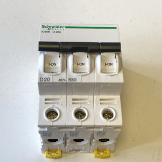 Schneider iC60N Leitungsschutzschalter Acti9 4P 20A D-Char 6kA A9F05420 NEU0