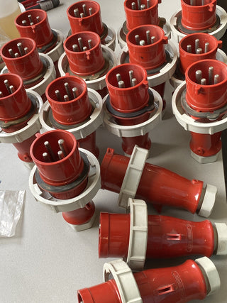 16x Mennekes CEE Stecker 16A 400V 5-polig rot IP44 Industriestecker gebraucht4