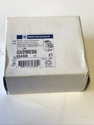 Telemecanique GV2ME06 Motorschutzschalter 1,0 - 1,6A | 034305 |1