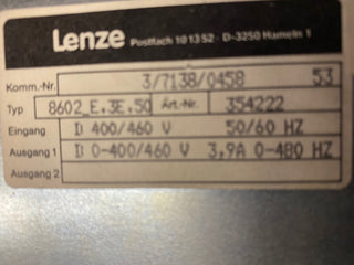 Lenze Frequenzumrichter 8602 (Serie 8600) – Gebraucht2