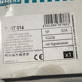 Siemens SENTRON 3NW7014 Zylindersicherungshalter 10x38mm 1-polig mit LED NEU2