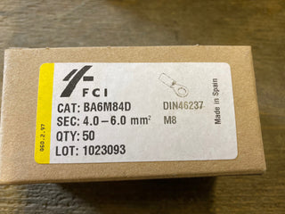 50x Ringkabelschuhe 4–6 mm² gelb M8 BA6M84D DIN46237 neu1