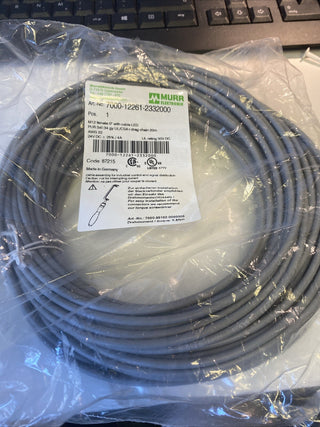 Murrelektronik M12 Buchse gerade mit LED und Kabel PUR-OB 3x0,34 grau UL,CSA+Sch0