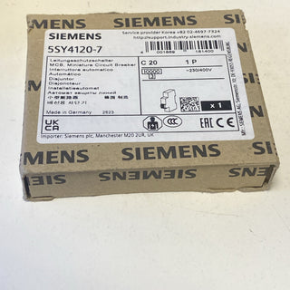 SIEMENS 5SY4120-7 SENTRON Leitungsschutzschalter Baugröße 1-polig 20A Neu0