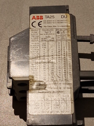ABB TA25DU-4.0 Thermal Overload Relay 4A 690V 3 Poles #14