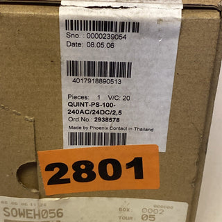 Phoenix Contact QUINT POWER Netzteil 24V 2.5A | Artikelnr. 2938578 | NEU & OVP2