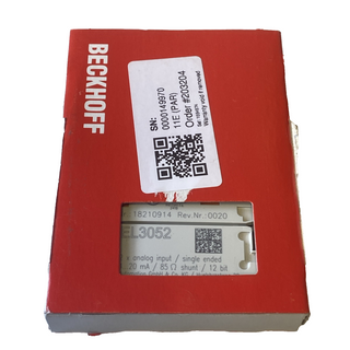 Beckhoff EL3052 EtherCAT Klemme 2-Kanal Analog Eingang 4-20mA - NEU & OVP