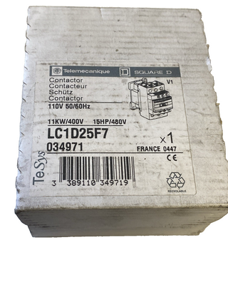 Schneider Electric LC1D25F7 TeSys D Leistungsschütz – 25A, 110V AC – NEU0