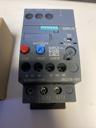 Siemens Überlastrelais 3RU2116-1BB1 Baugr. S00 Class 10 3RU2116-1BB10
