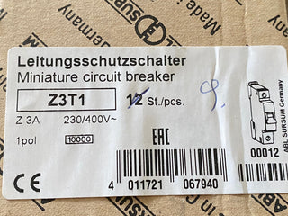 ABL Sursum Z3T1 Leitungsschutzschalter 1P 3A 230/400V neu2