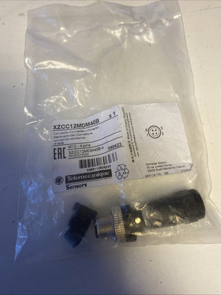 Telemecanique XZCC12MDM40B Stecker M12 gerade 4-polig konfektionierbar – NEU0