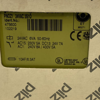 PILZ PNOZ 1 ID-NR. 475600 NOT-AUS Schaltgerät 24 VAC 3S / 1Ö3