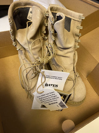 Bates 03-D-0321 US Army Desert Tan Wildleder Segeltuch Schnürung Kampfstiefel 46
