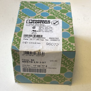 50x Phoenix Contact 1768778 SMSTB 2,5/ 3-ST Leiterplattenstecker 3-polig 5mm NEU