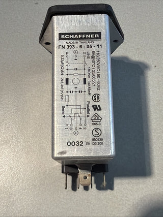 1x Schaffner FN394E-6-05-11 Netzfilter IEC-Stecker Sicherung Schalter NEU o.OVP3