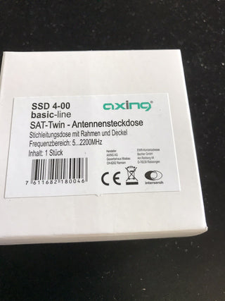 SSD 4-00 SAT Doppelantenne Wandsteckdose 5... 2200 MHz | CATV-| SAT | SAß0