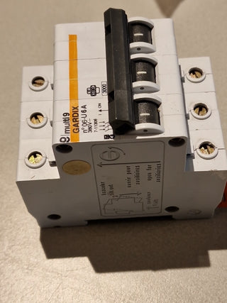 Gardix Multi 9 Leitungsschutzschalter (Nr. 06-U) – 6A, 3-polig, 380V3