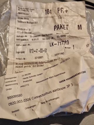 NEU! Harting 3A Metallabdeckung 09200030306 #40