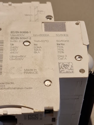 Schneider Electric Acti9 iC60N C20 Leitungsschutzschalter (A9F79420) – Gebraucht6