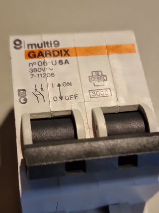 Gardix Multi 9 7-11206 Nr.06-U 6A Leistungsschalter U6A 3kA 2-polig#35