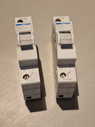 2x Hager Ausschalter SB 116 16 AX#34