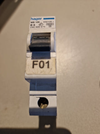Hager Leitungsschutzschalter MB 106 B6  230/400V#34