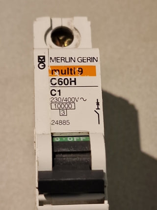 Merlin Gerin Multi 9 C60H C1 – Sicherungsautomat 1A – 230/400V – Gebraucht1
